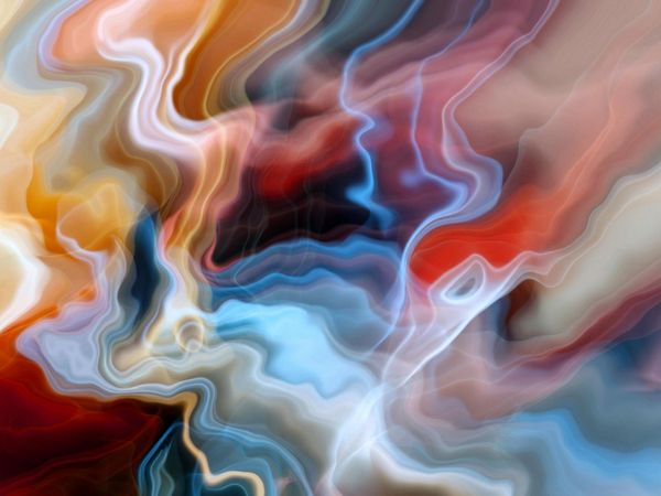 Abstract visualization of vibrant internal energy flow